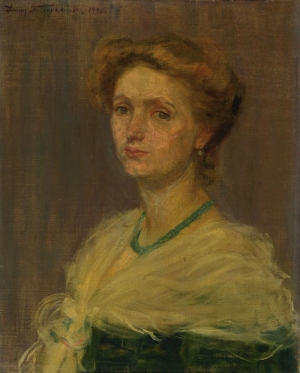 Porträtgemälde, wohl Selbstbildnis, von Jenny Fleischhauer Porträtgemälde, wohl Selbstbildnis, von Jenny Fleischhauer