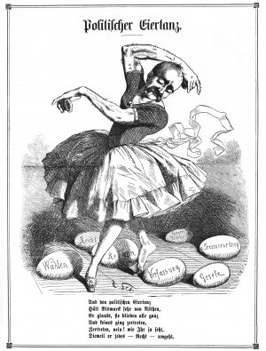 Politischer Eiertanz (Karikatur auf Bismarck)